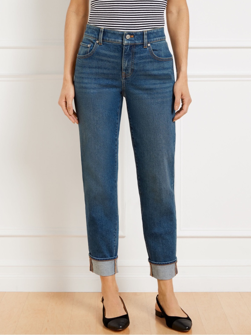 Talbots Everyday Relaxed Leg Mid Rise Jeans 12P Petite Sonia Wash
